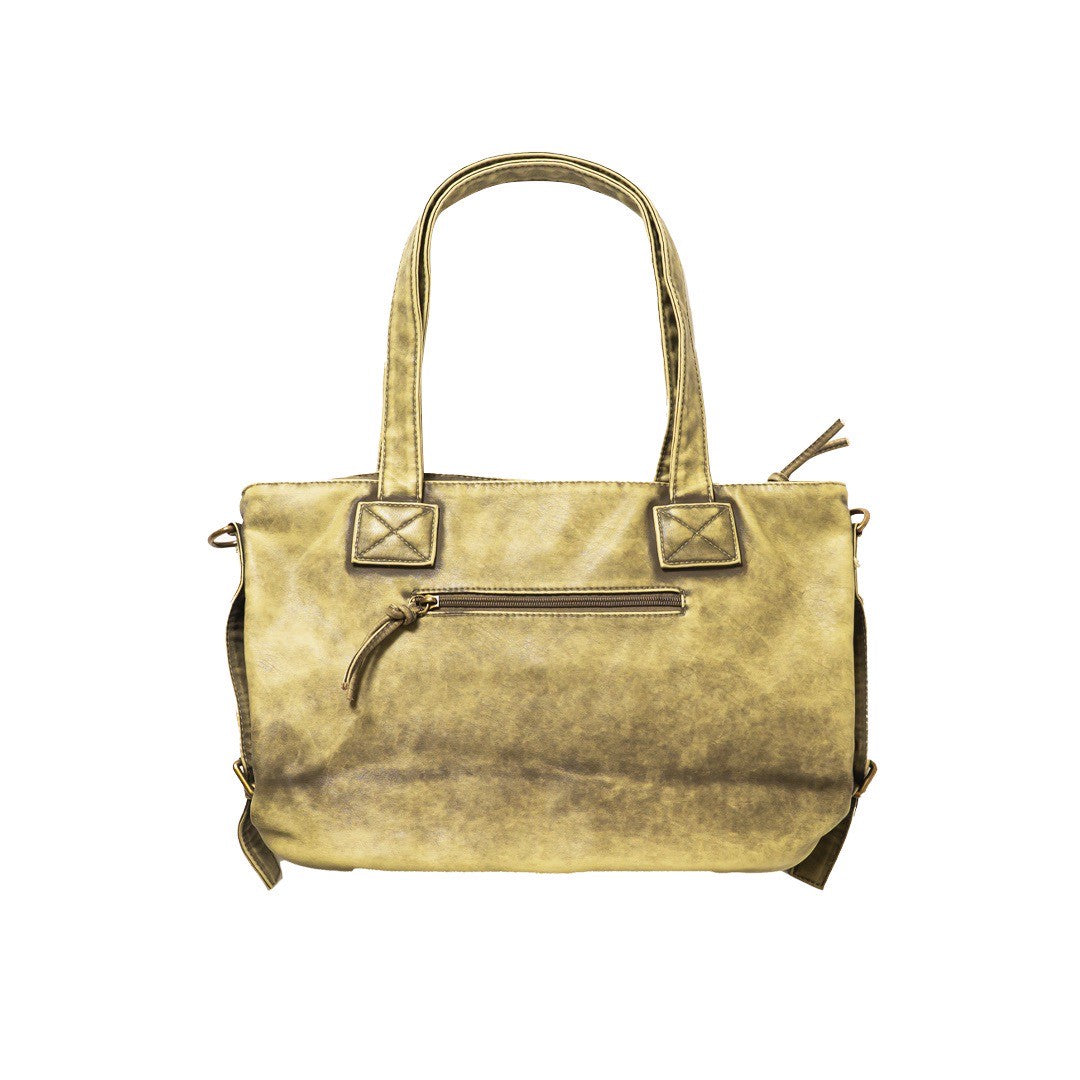 CRACK METAL LETHER TOTE BAG