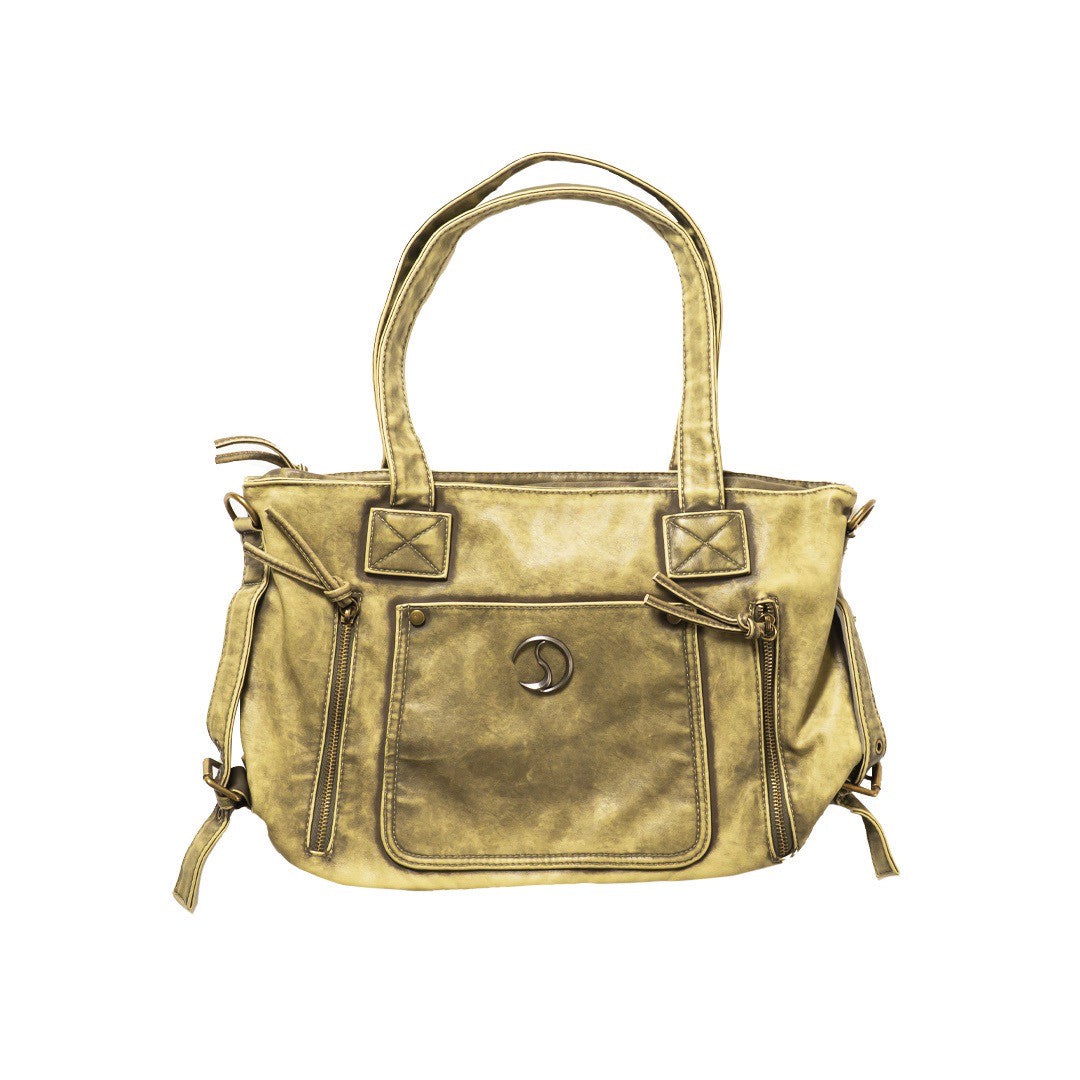 CRACK METAL LETHER TOTE BAG