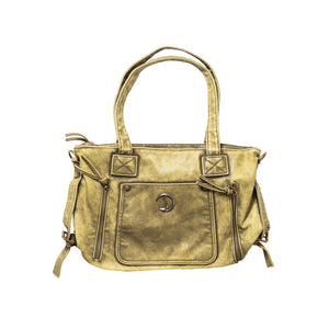 CRACK METAL LETHER TOTE BAG