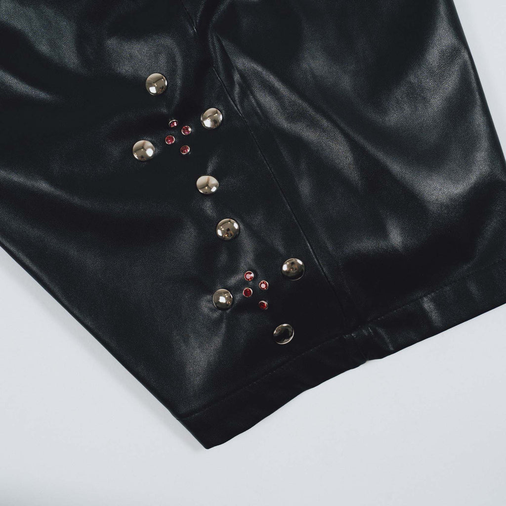 STUDS leather SHORTS