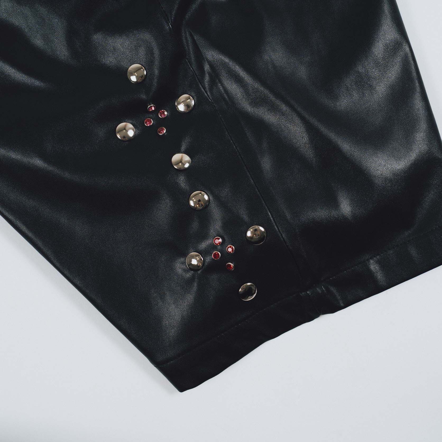 STUDS leather SHORTS