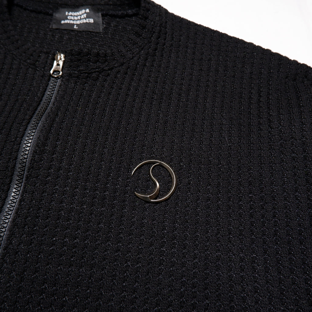 CRACK METAL KNIT ZIP