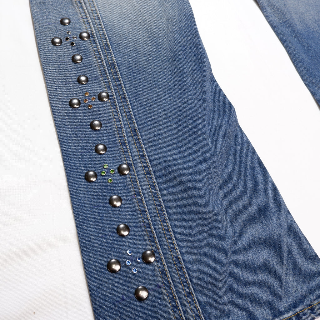STUDS LINE DENIM PANTS