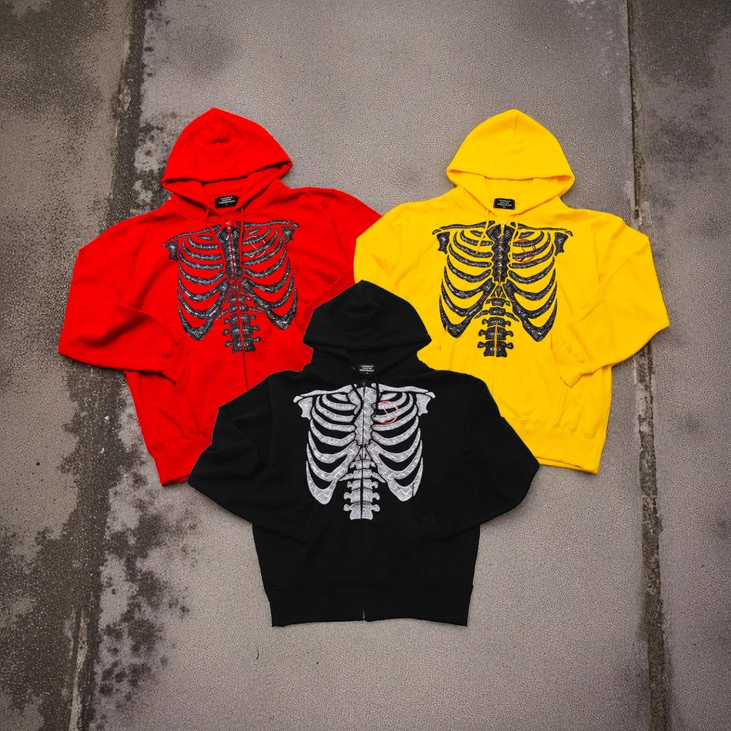 BONE ZIP HOODIE