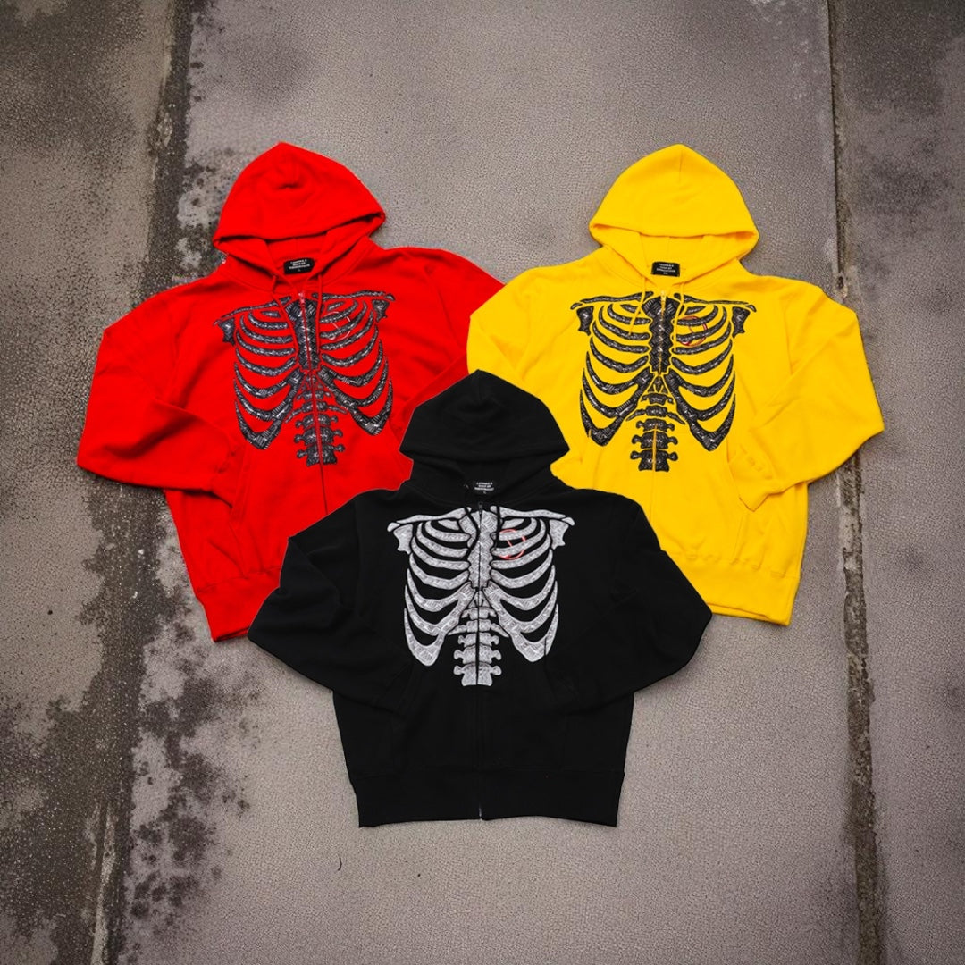 BONE ZIP HOODIE