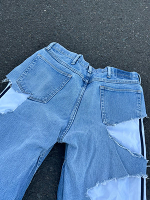 mechanical damage denim pants