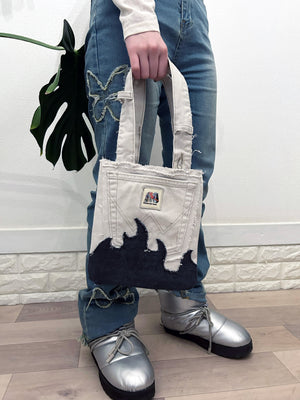 Fire denim tote bag w/b