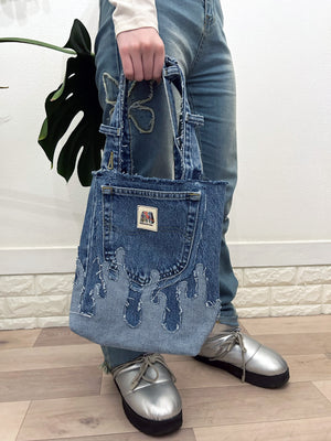 Fire denim tote bag blue