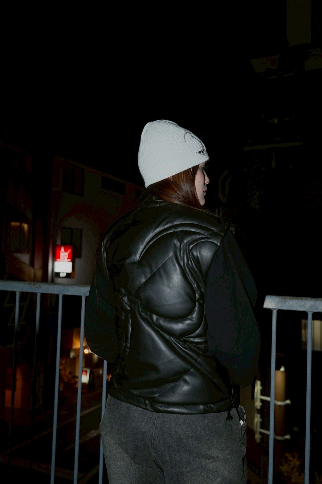 CRACK LEATHER DOWN VEST