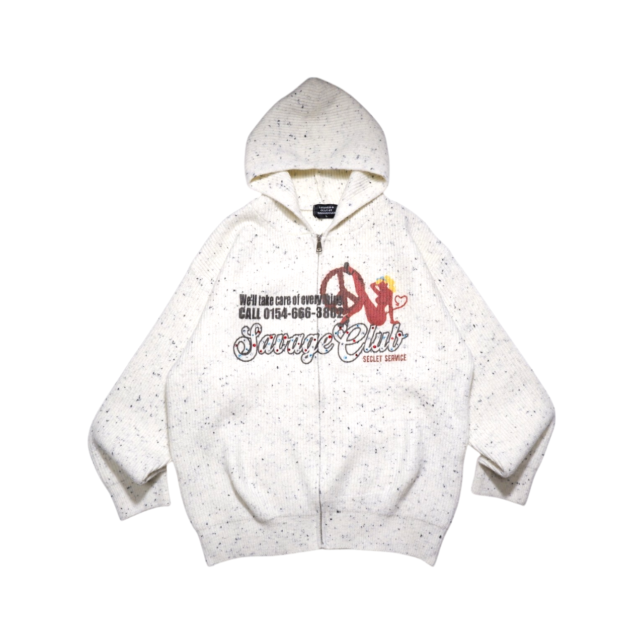 CALL SERVICE KNIT ZIP HOODIE