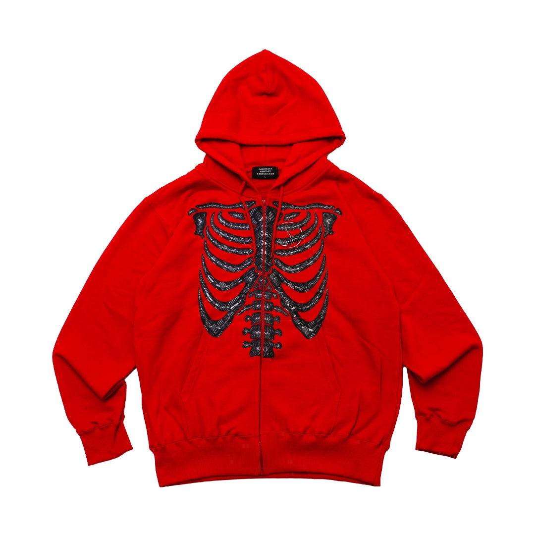 BONE ZIP HOODIE