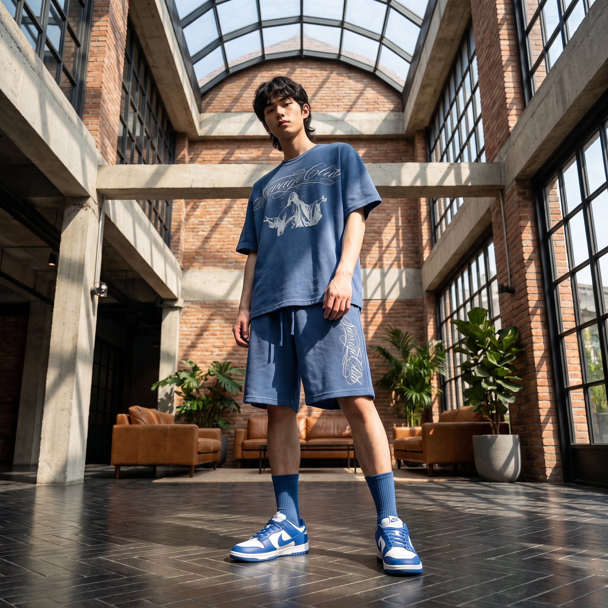JESUS LETTERING WAFFLE SHORTS