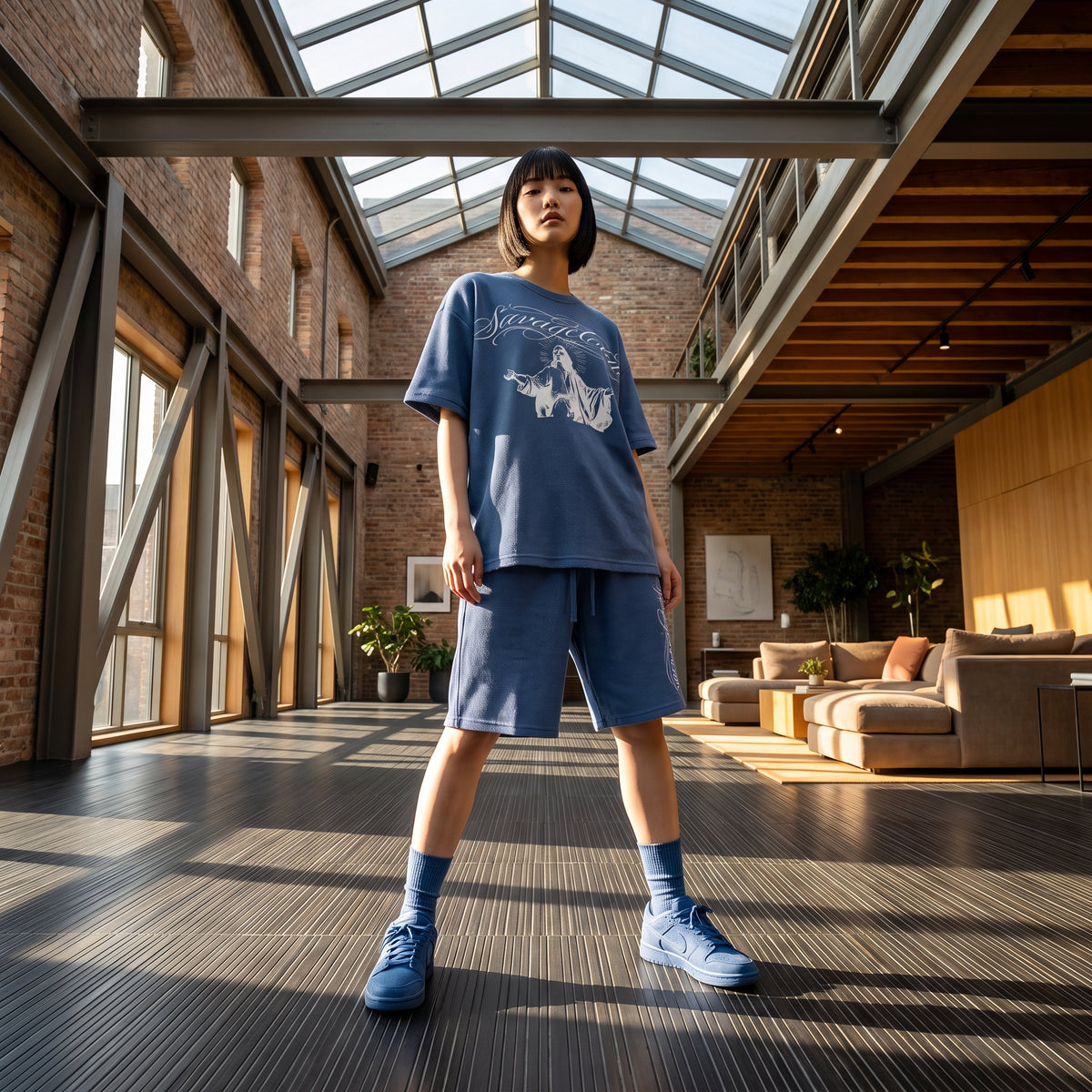 JESUS LETTERING WAFFLE TEE