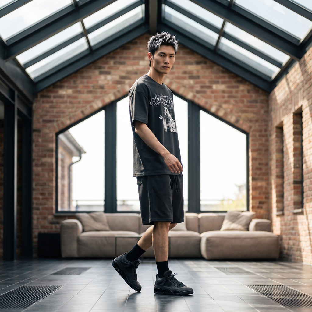 JESUS LETTERING WAFFLE SHORTS