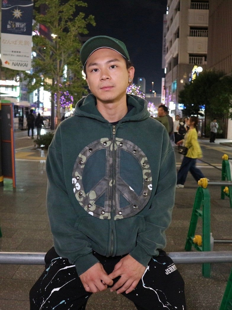 PEACE ZIP HOODIE