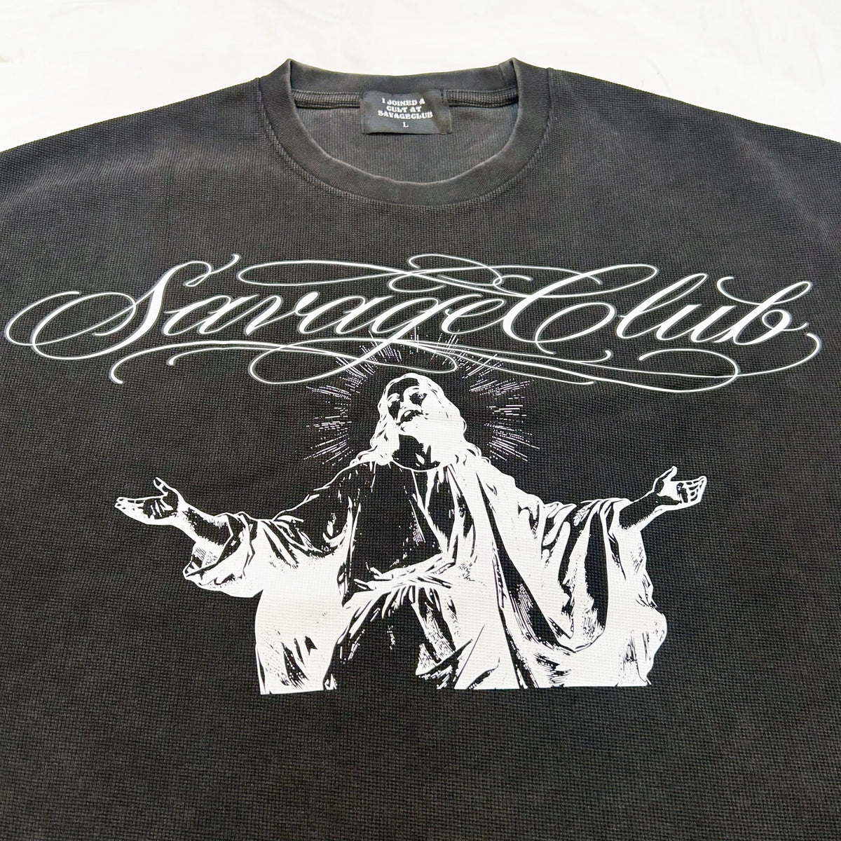 JESUS LETTERING WAFFLE TEE