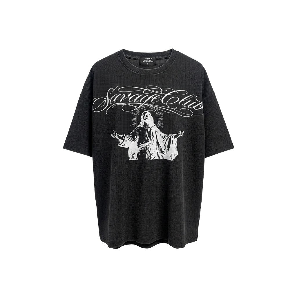 JESUS LETTERING WAFFLE TEE