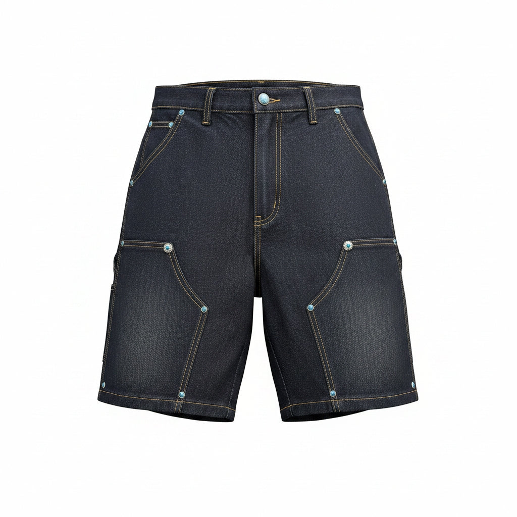 TURQUOISE PAINTER SHORTS – SAVAGE CLUB🤤