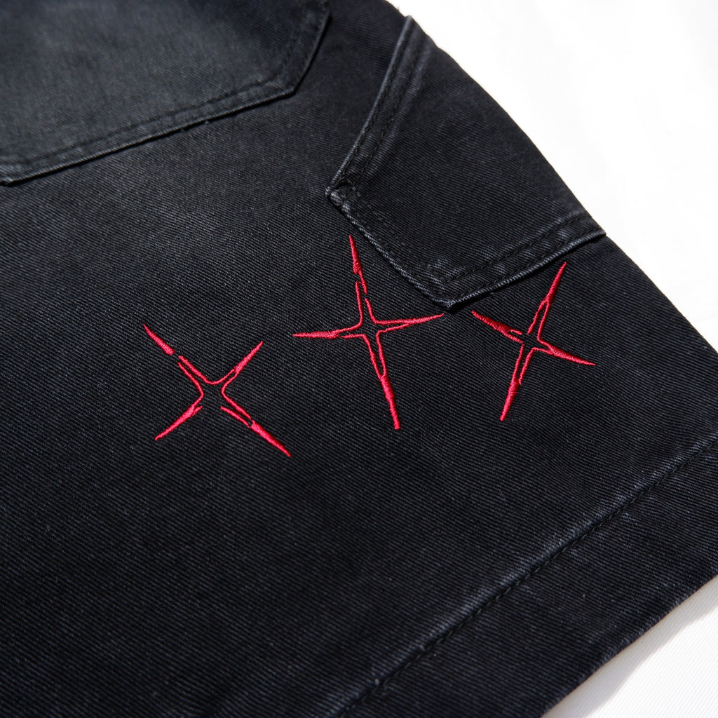 CROSS DRIP PAINTER PANTS