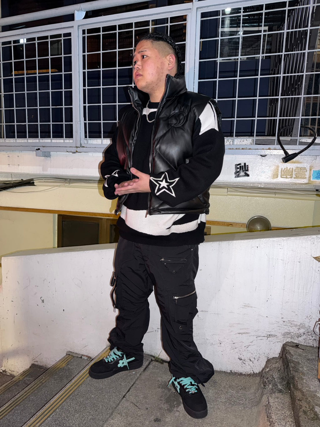 CRACK LEATHER DOWN VEST