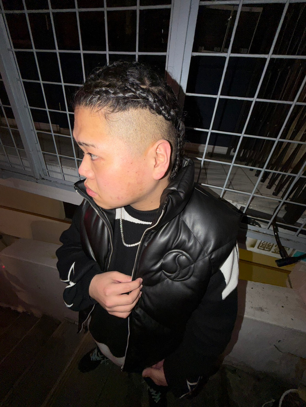 CRACK LEATHER DOWN VEST