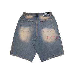 CROSS WIDE DENIM SHORTS