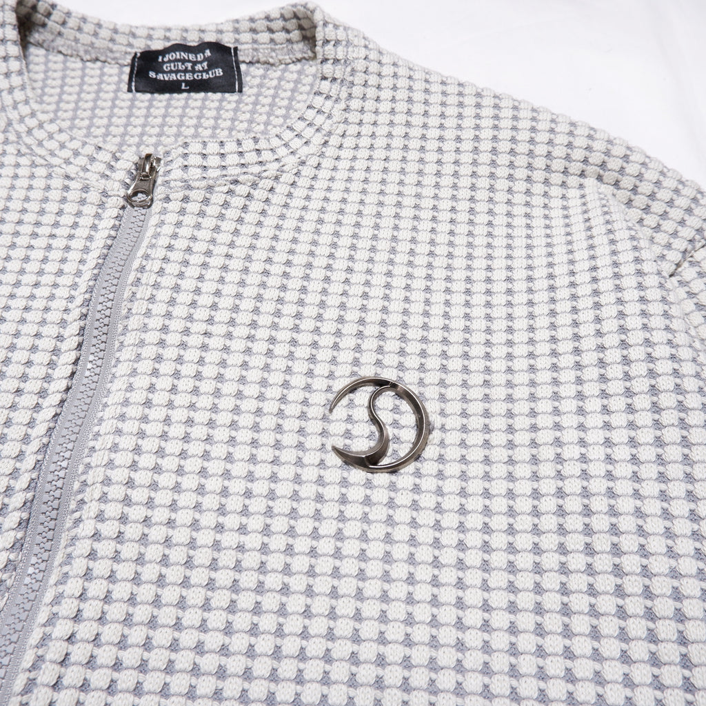 CRACK METAL KNIT ZIP