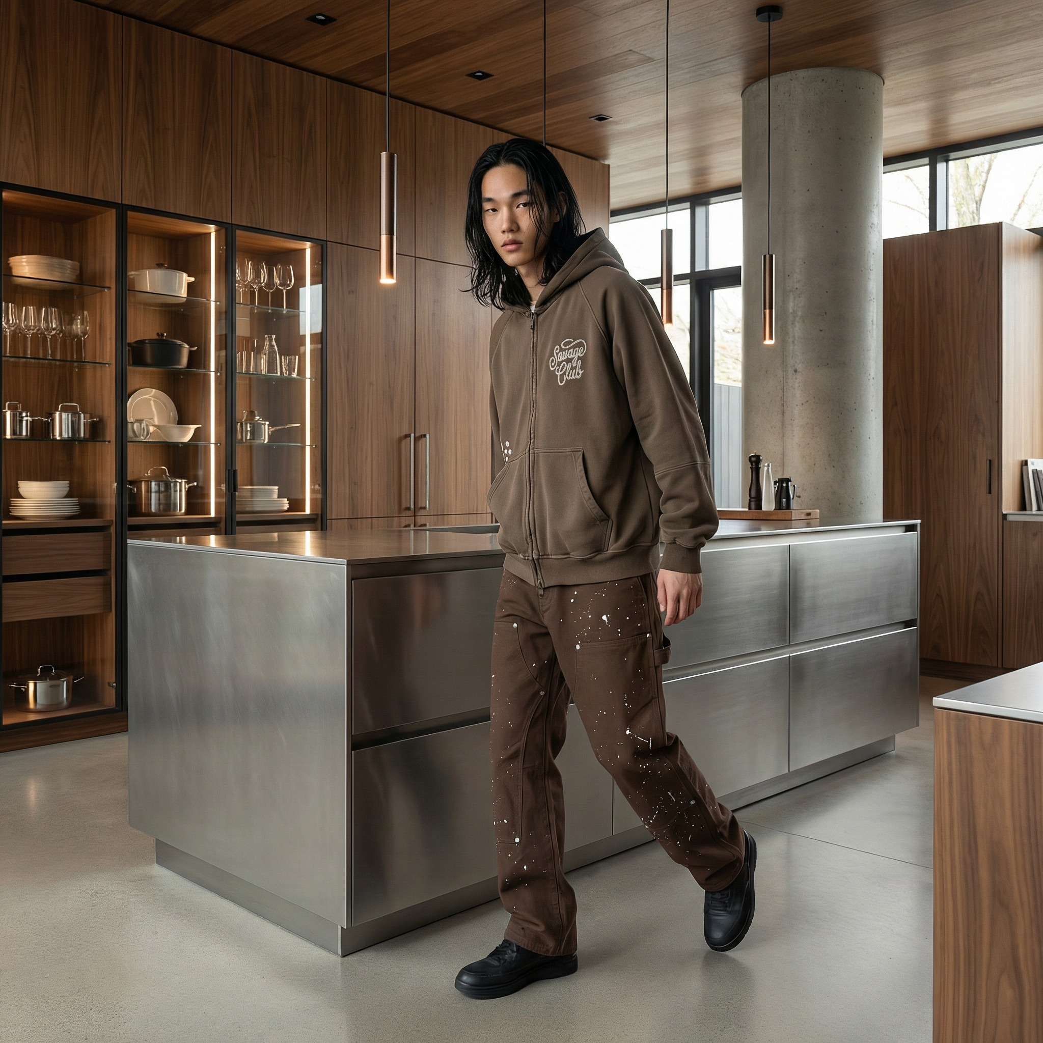 ROPE STUDS ZIP HOODIE