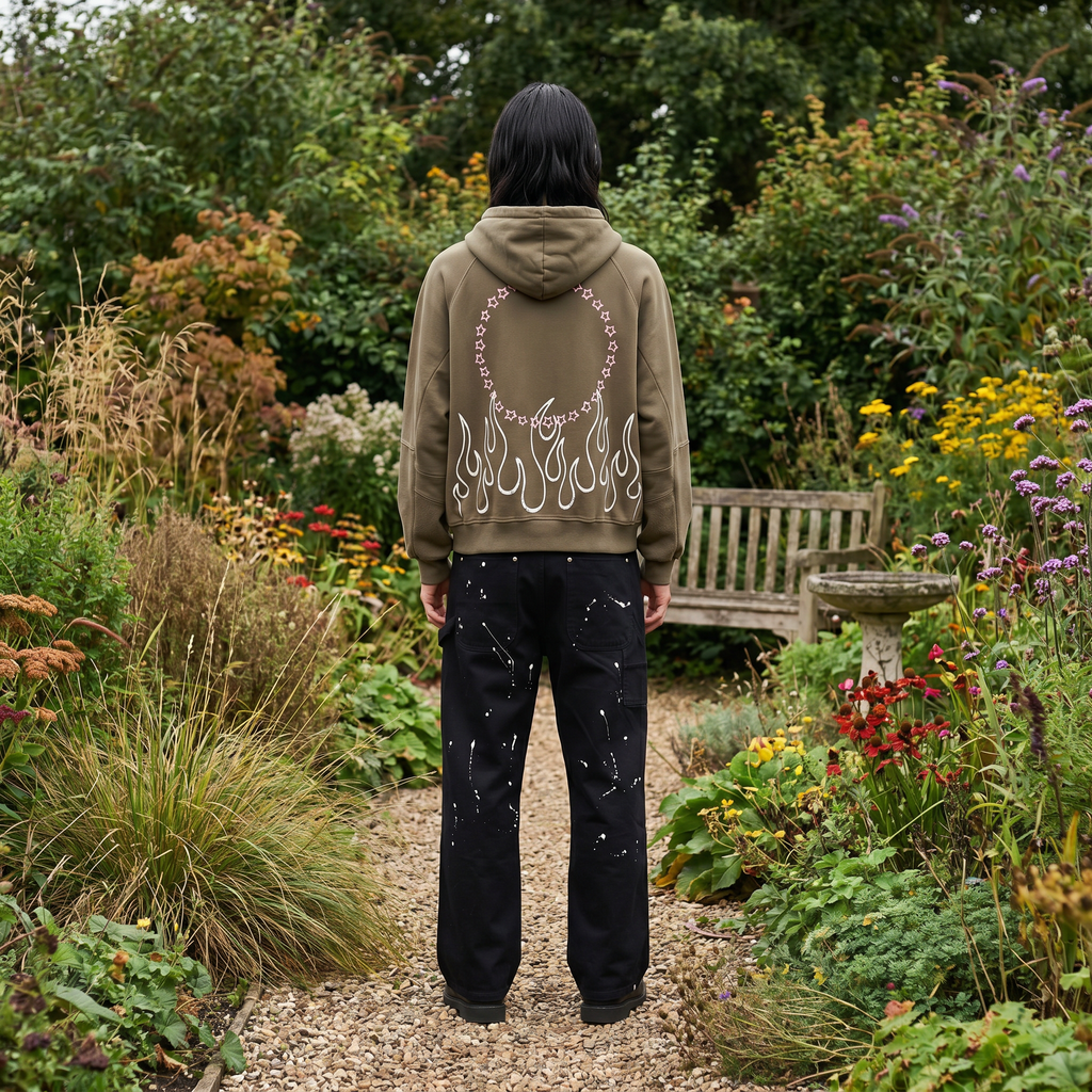 FIRE STAR ZIP HOODIE