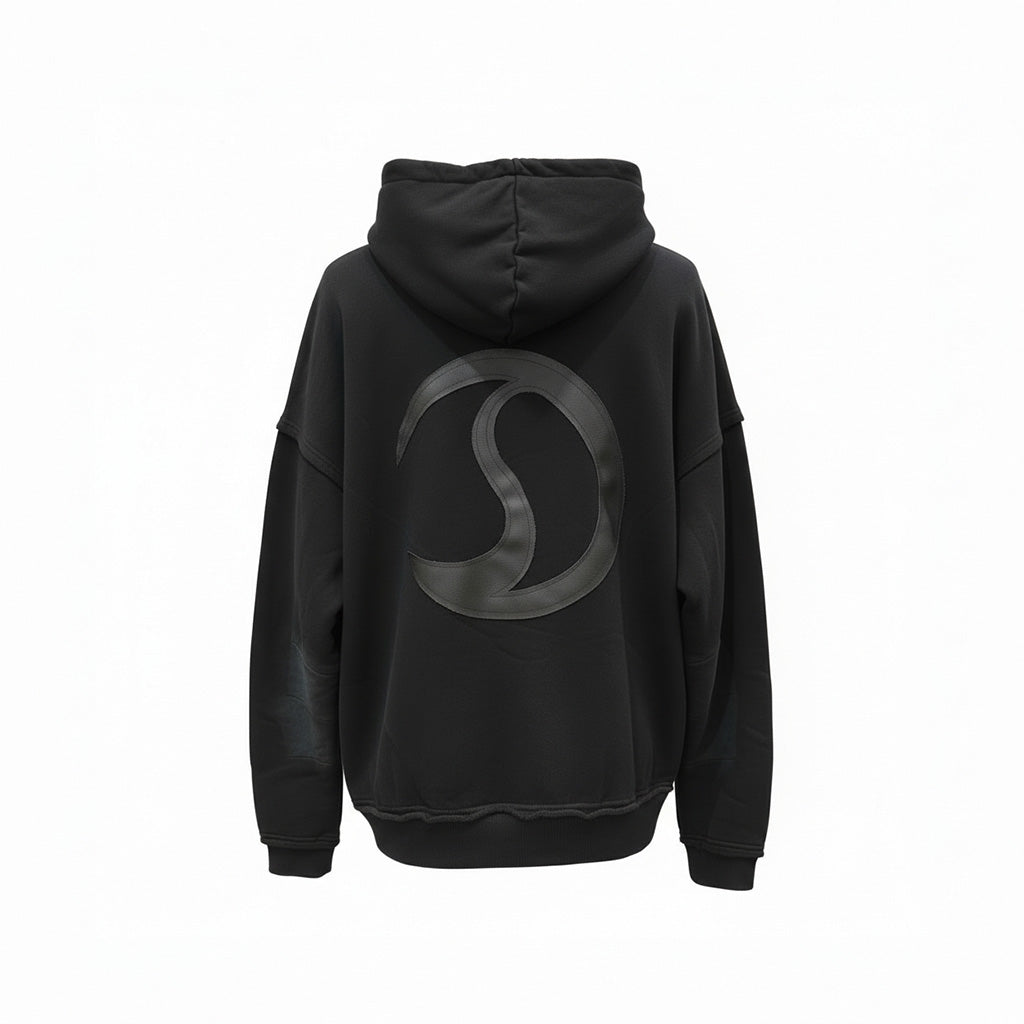 CRACK LEATHER HOODIE