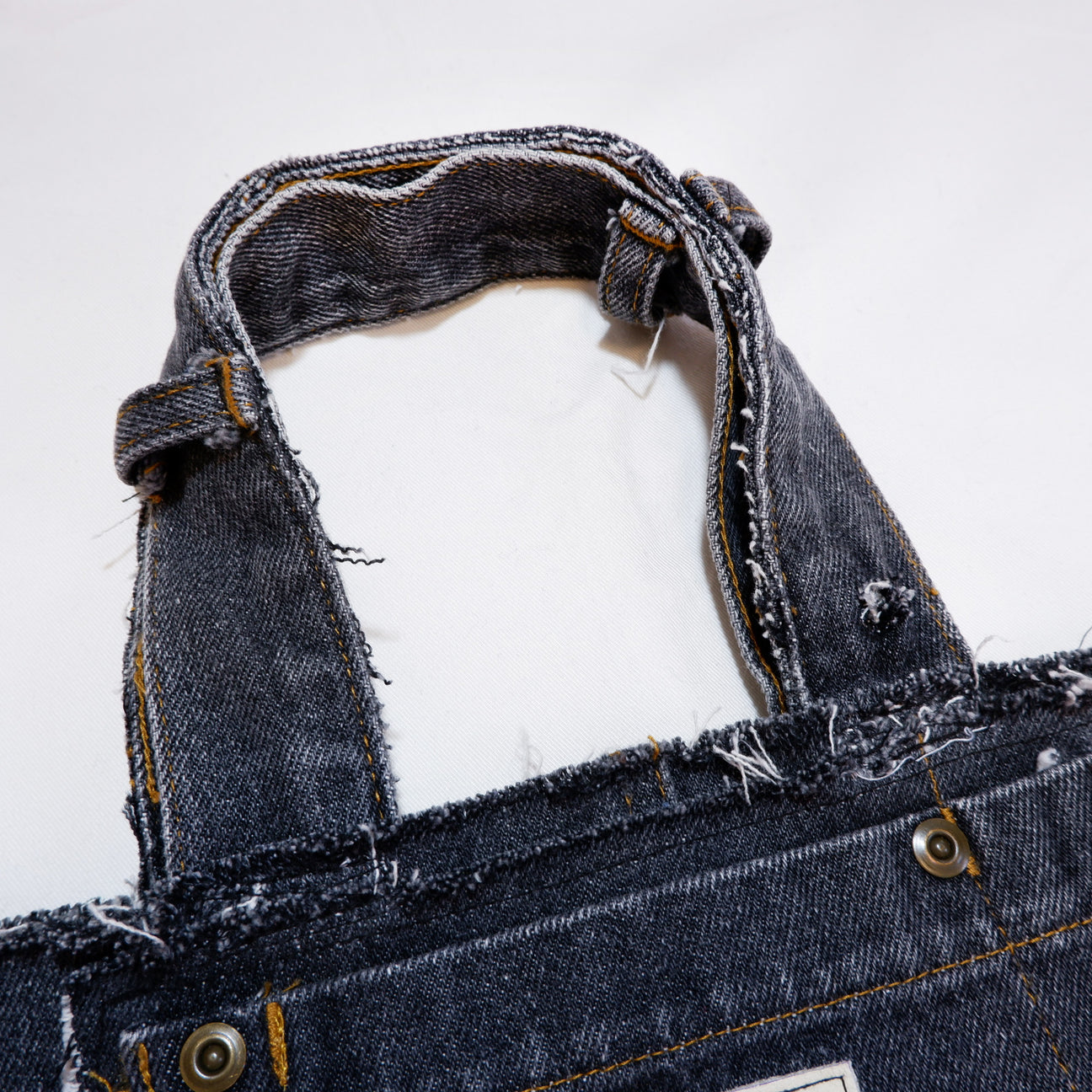 Fire denim tote bag b/w